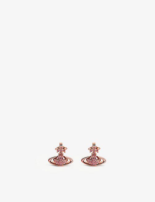 VIVIENNE WESTWOOD JEWELLERY: Sorada Bas Relief silver-toned brass, crystal and cubic zirconia stud earrings