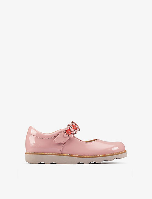 CLARKS: Crown Petal embellished leather shoes 5-8 years