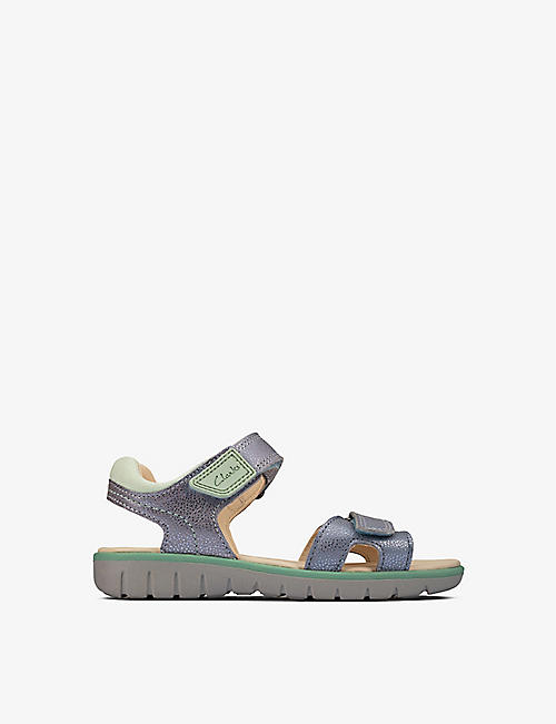 CLARKS: Suf strappy woven sandals 5-8 years