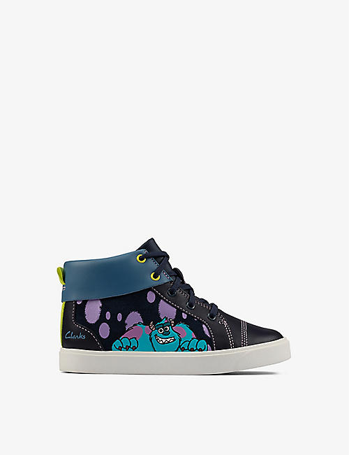 CLARKS: Clarks x Disney Pixar&nbsp;City Scare leather high-top trainers 5-8 years