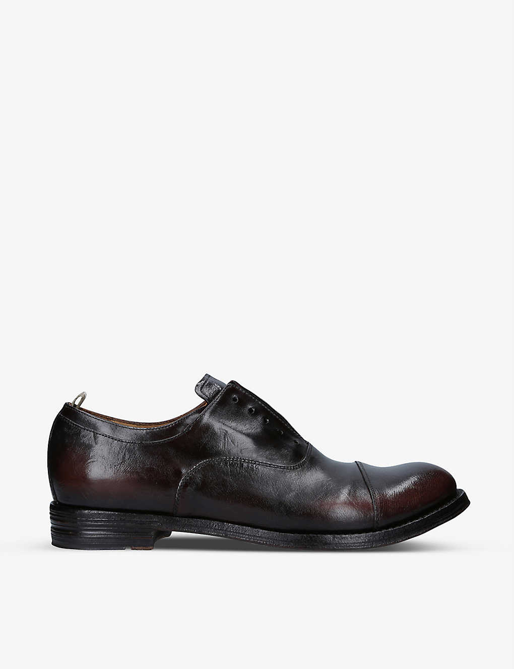 Officine Creative Anatomia Laceless Leather Derby Shoes In Dark Brown