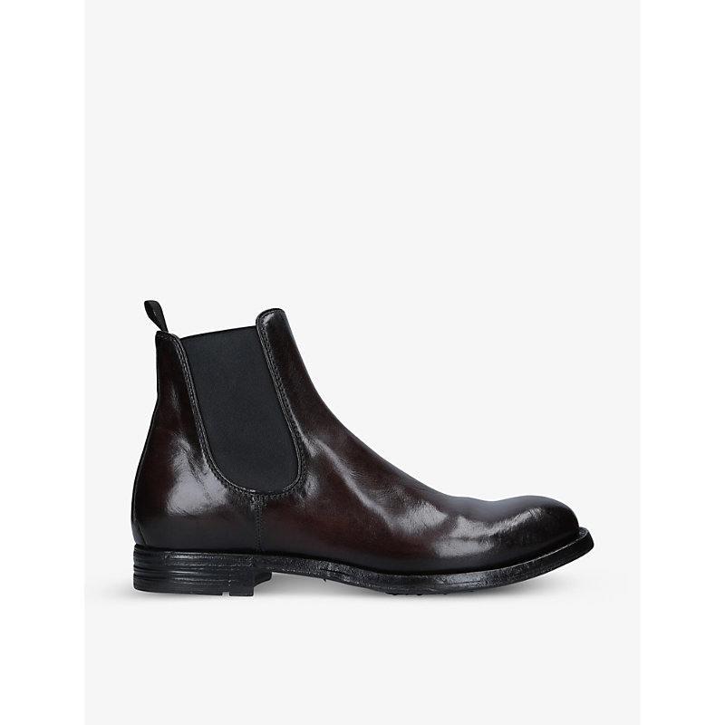 Officine Creative Balance 04 Leather Chelsea Boots In Nero