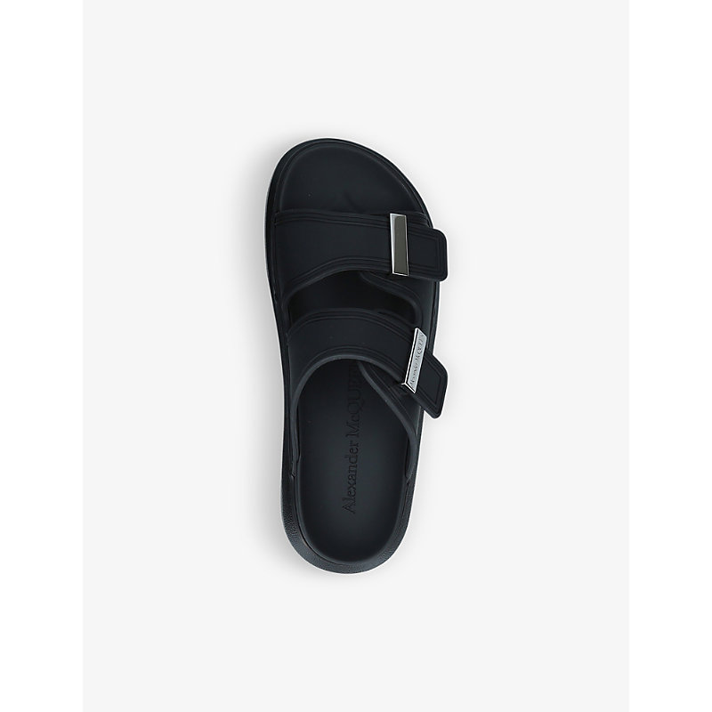 Shop Alexander Mcqueen Runway Oversized-sole Rubber Sandals In Black