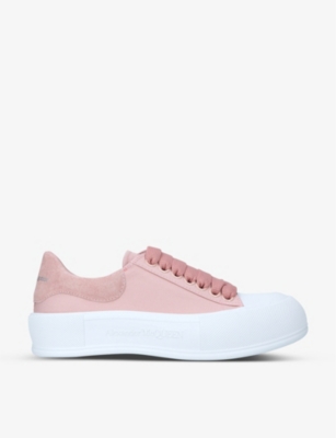 Alexander Mcqueen Pink Deck Lace Plimsoll Sneakers In Pale Pink