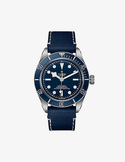 TUDOR: M79030B-0002 Black Bay Fifty-Eight, stainless-steel and grained-leather automatic watch