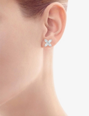 TIFFANY & CO: Victoria platinum and marquise diamond stud earrings