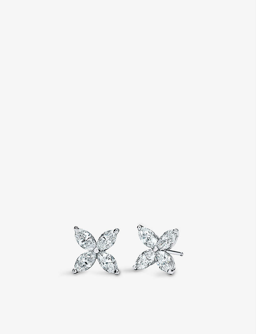 Tiffany & Co Victoria Platinum And Marquise Diamond Stud Earrings