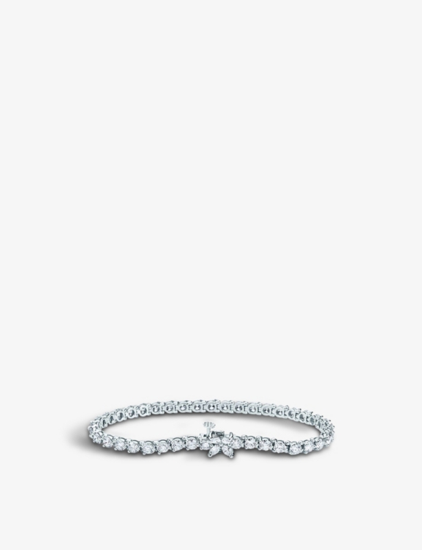 Tiffany Victoria platinum, 0.31ct marquise-cut and 6.22ct brilliant-cut diamonds tennis bracelet