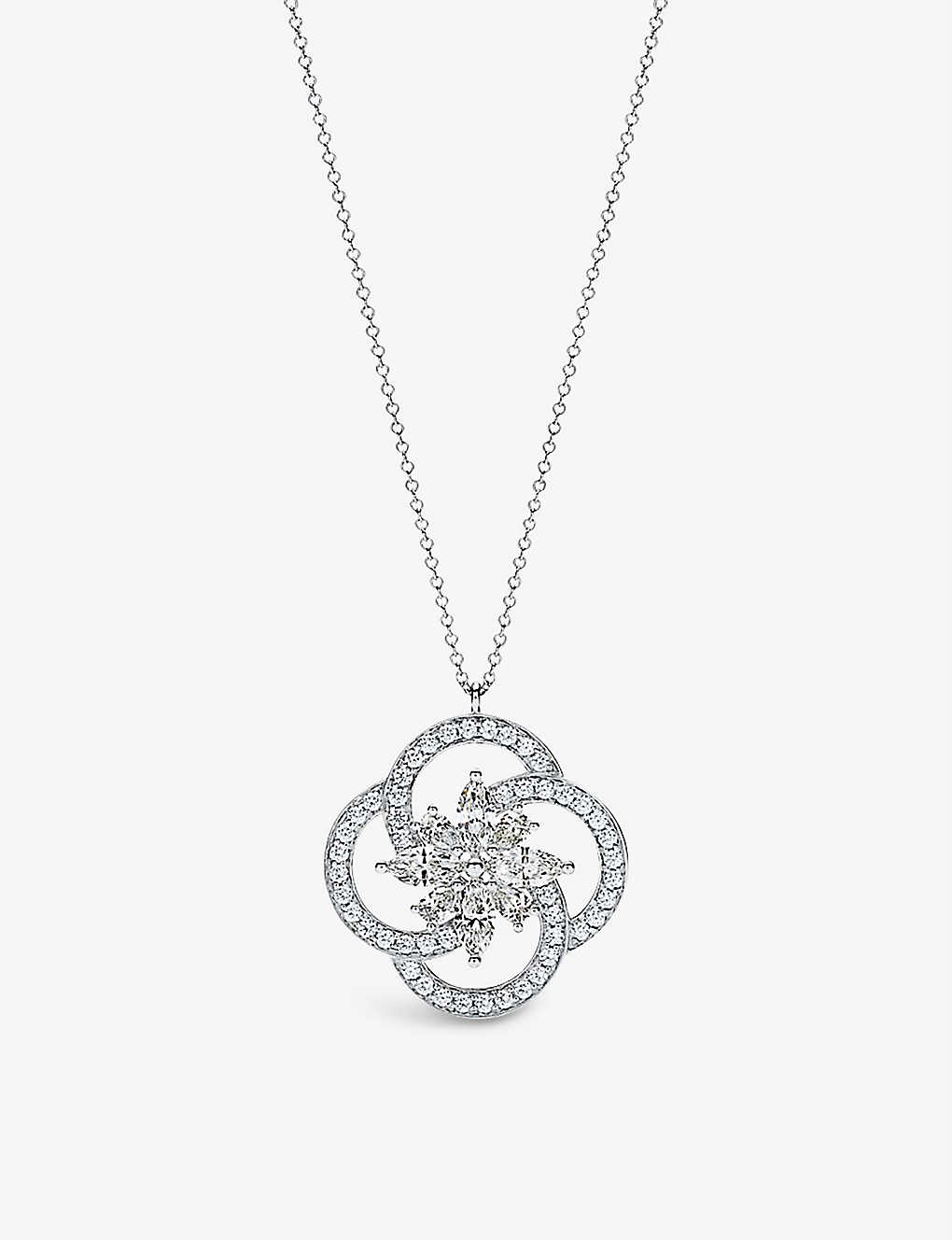 Tiffany & Co Tiffany Victoria Key Large Platinum And 1.98ct Diamond Pendant Necklace
