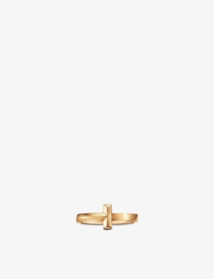 Tiffany & Co Mens Tiffany T T1 Narrow 18ct Yellow Gold Ring