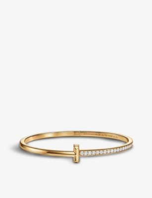 TIFFANY & CO: T1 Narrow 18ct yellow gold and 1ct diamond bracelet