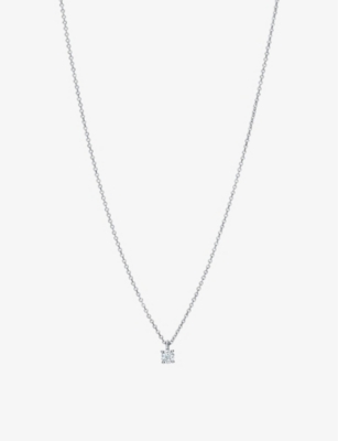 Tiffany & Co Platinum And 0.12ct Solitaire Diamond Necklace