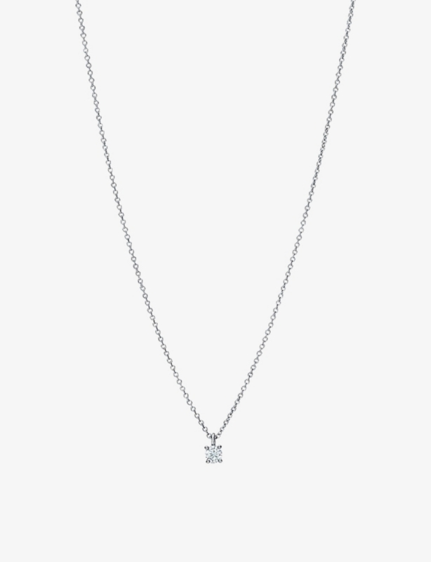 Platinum and 0.17ct solitaire diamond necklace