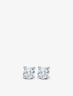 TIFFANY & CO: Tiffany Solitaire platinum and 0.22ct round brilliant-cut diamond stud earrings