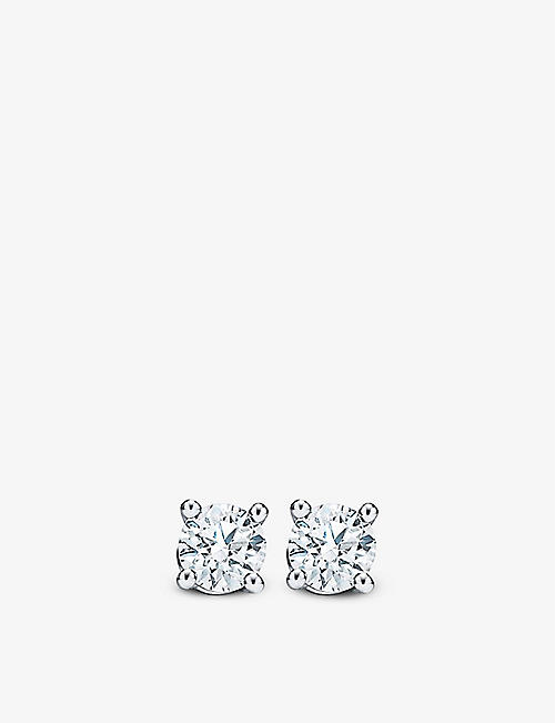 TIFFANY & CO: Tiffany Solitaire platinum and 0.22ct round brilliant-cut diamond stud earrings