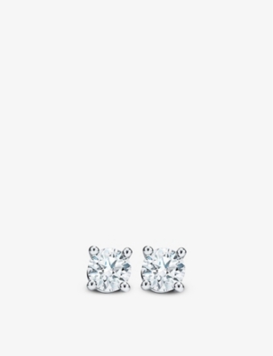 Tiffany Solitaire Diamond Stud Earrings