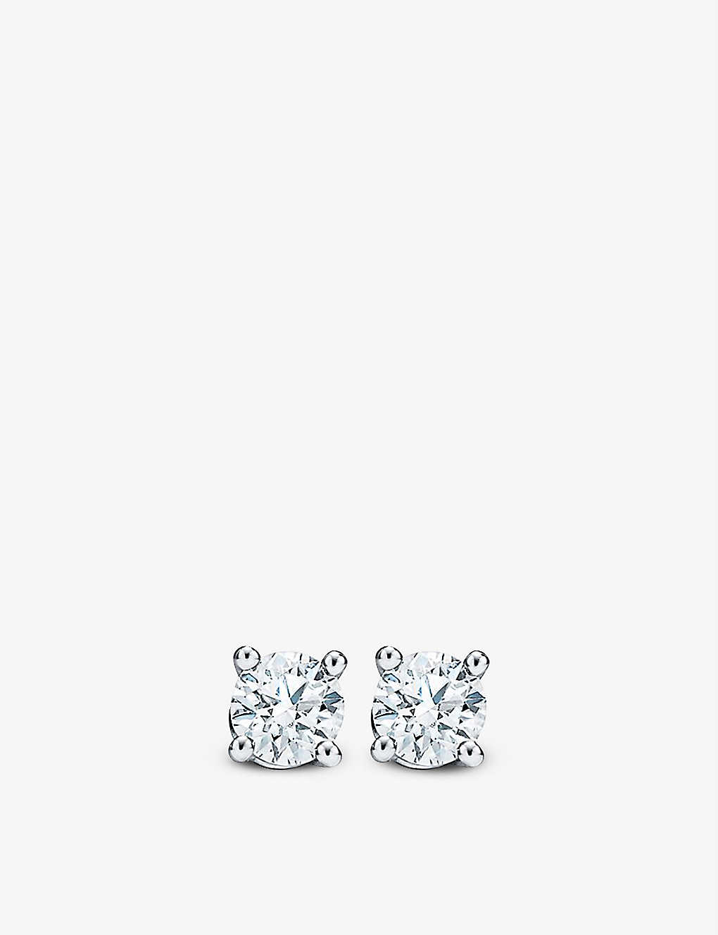 Tiffany Solitaire Diamond Stud Earrings