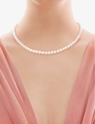 Shop Tiffany & Co Womens Sterling Silver Ziegfeld Freshwater Pearl And Sterling Silver Necklace