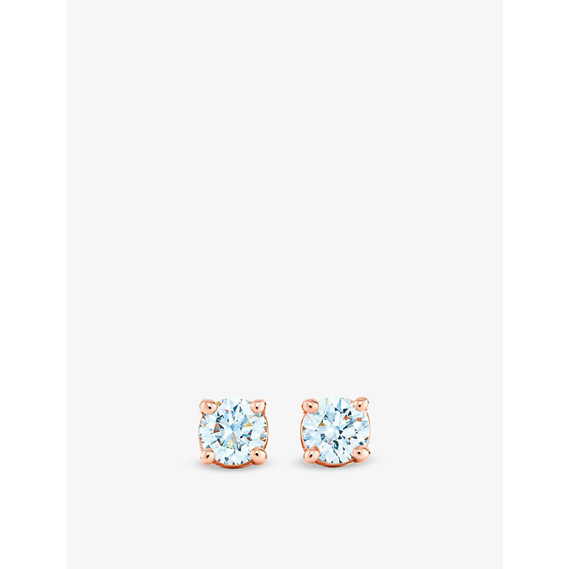 Tiffany & Co Tiffany Solitaire 18ct Rose Gold And 0.22ct Brilliant-cut Diamond Stud Earrings