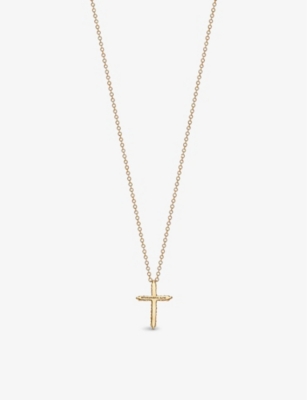 Shop Tiffany & Co Womens 18ct White Gold Cross Mini 18ct Gold And 0.21ct Round Brilliant-cut Diamond Neck