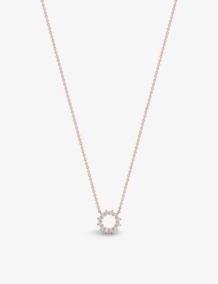 Tiffany & Co Open Circle Mini 18ct Rose-gold And 0.23ct Round Brilliant-cut Diamond Pendant Necklace In 18ct Rose Gold
