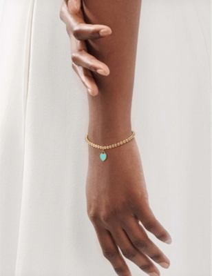 Shop Tiffany & Co Womens 18ct Gold Return To Tiffany™ Extra Small 18ct Yellow Gold Beaded Bracelet