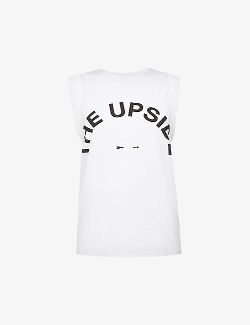 THE UPSIDE: Muscle logo-print cotton-jersey vest