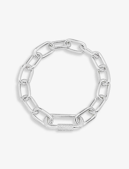 APM MONACO: Valentine sterling silver white zirconia chain bracelet