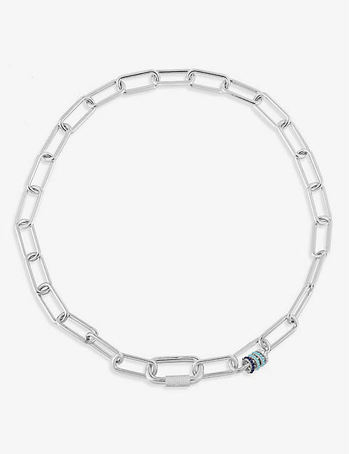 APM MONACO: Yacht Club sterling silver and zirconia chain necklace