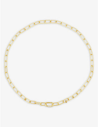 APM MONACO: Yacht Club gold-tone sterling-silver and zirconia chain necklace