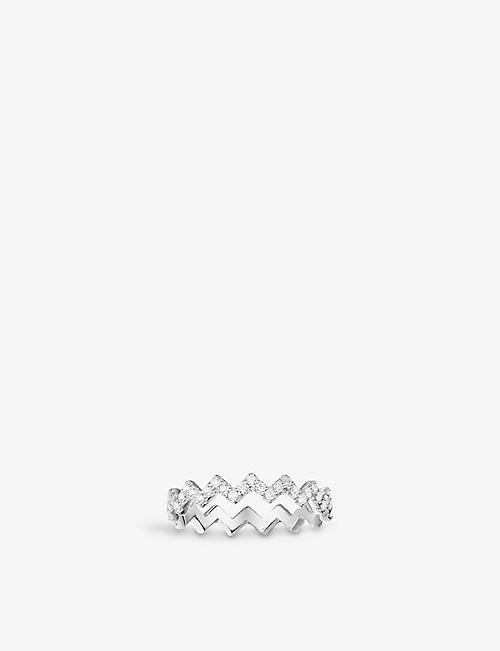 APM MONACO: Up and Down sterling silver and zirconia ring