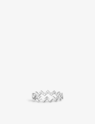 APM MONACO Up and Down sterling silver and zirconia ring