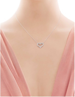 Shop Tiffany & Co Hearts™ Small Platinum And 0.54ct Round-cut Diamond Pendant Necklace