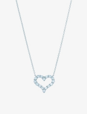TIFFANY & CO: Tiffany Hearts™ small platinum and 0.54ct round-cut diamond pendant necklace
