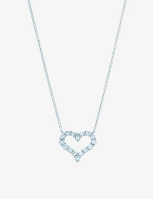 Tiffany & Co Hearts™ Small Platinum And 0.54ct Round-cut Diamond Pendant Necklace