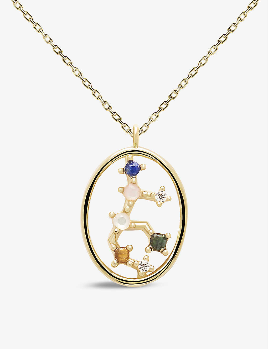 Pd Paola Womens Gold Zodiac Virgo 18ct Gold-plated Sterling Silver And Gemstone Necklace