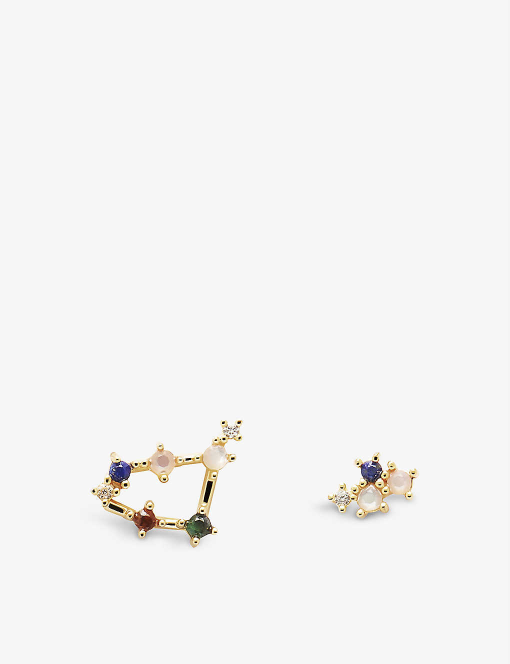 Pd Paola Capricorn 18ct Yellow Gold-plated Sterling Silver And Gemstone Earrings