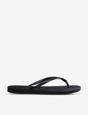 HAVAIANAS: Slim crystal-embellished rubber flip-flops