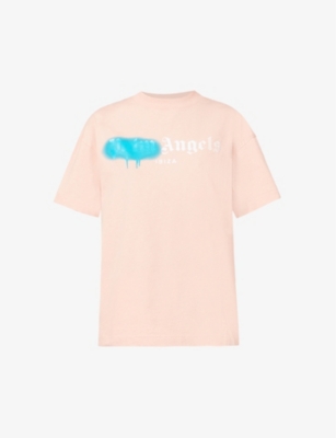 Palm Angels Pink Spray Paint Miami T-shirt in White for Men