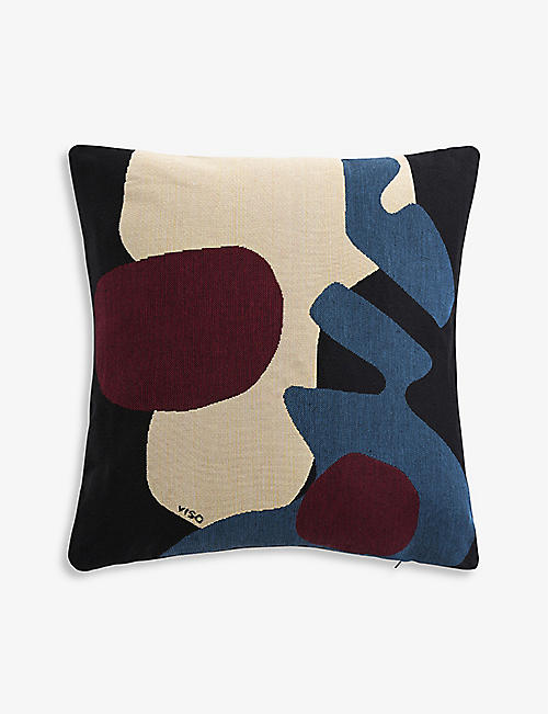 VISO: V11 graphic-print cotton-twill cushion 43cm x 43cm