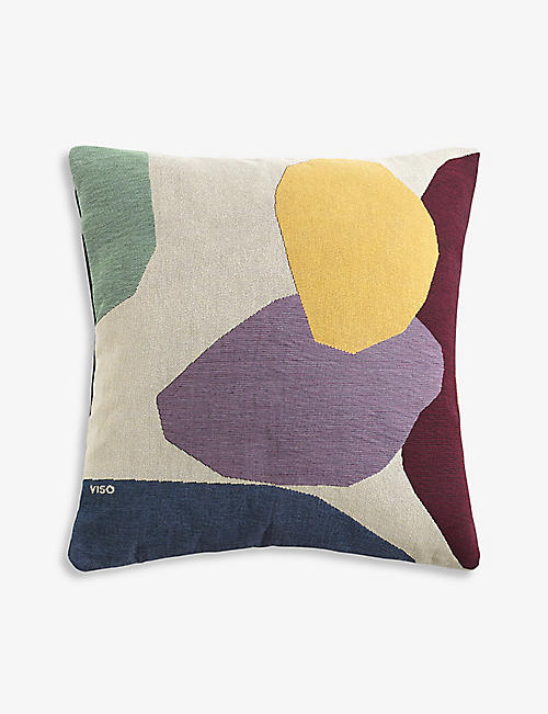VISO: V14 graphic-print cotton-twill cushion 43cm x 43cm