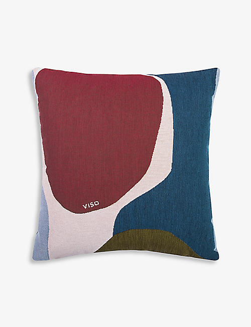 VISO: V40 graphic-print cotton-twill cushion 43cm x 43cm