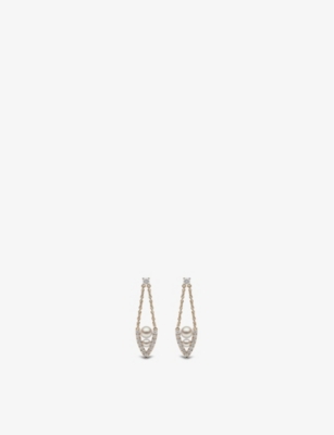 Yoko London Sleek 18ct Yellow-gold, Akoya Pearl And 0.41ct Diamond Earring In Yellow Gold