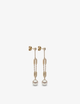 Shop Yoko London Trend 18ct Yellow Gold And Pearl Diamond Earrings