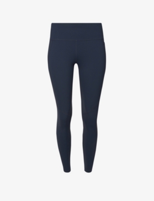 Shop Sweaty Betty Women's Vy Blue Power 7/8 Workout Stretch-jersey Leggings In Navy Blue