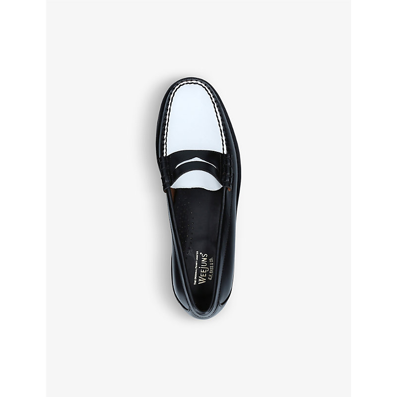 Shop Bass Weejuns Larkin Two-tone Leather Penny Loafers In Black