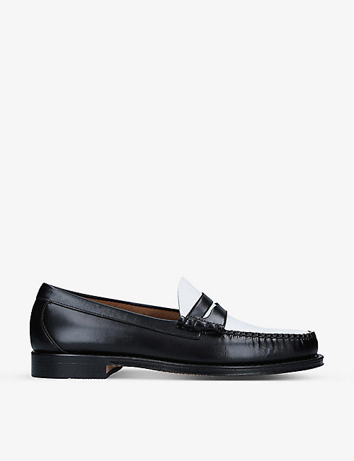 BASS WEEJUNS: Larkin two-tone leather penny loafers