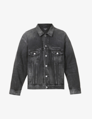 BALENCIAGA - Smiley graphic-print denim jacket | Selfridges.com