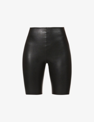 COMMANDO: Fitted high-rise faux-leather shorts