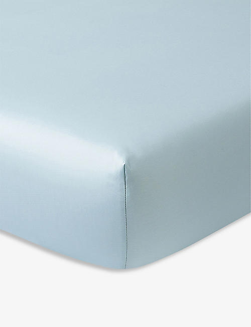 YVES DELORME: Triomphe Horizon fitted cotton-sateen sheet